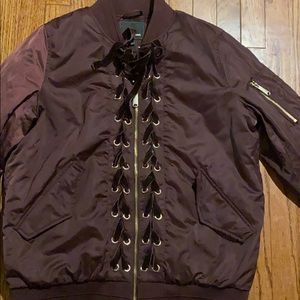 Maroon bomber jacket
